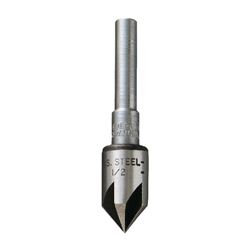 General 195-1/2 Drill Bit, 1/2 in Dia, Countersink, 5-Flute, 1/4 in Dia Shank, Round Shank 