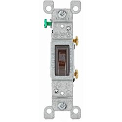 Leviton 1451-2 Switch, 15 A, 120 V, Push-In Terminal, Thermoplastic Housing Material, Brown 