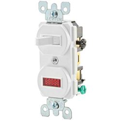 Decora Traditional S04-05226-0WS Duplex Combination Switch, 12 A, 120/277 V, Lead Wire Terminal, White 