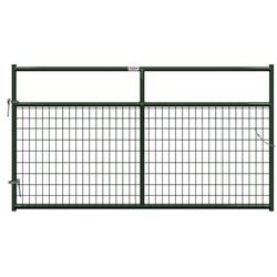 Behlen Country 40132082 Wire-Filled Gate, 96 in W Gate, 50 in H Gate, 6 ga Mesh Wire, 2 x 4 in Mesh, Green 