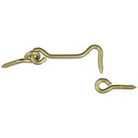 National Hardware V2001 Series N118-133 Hook and Eye, Solid Brass, Solid Brass, 1/PK 