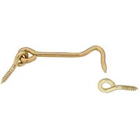 National Hardware V2001 Series N118-158 Hook and Eye, Solid Brass, Solid Brass, 1/PK 