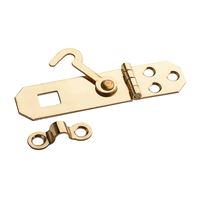 National Hardware V1828 Series N211-912 Hasp with Hook, 2-3/4 in L, 3/4 in W, Brass, Solid Brass 