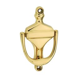 National Hardware V1913 Series N197-921 Door Knocker, Brass, Solid Brass, 3.44 in Mounting Hole Center to Center 