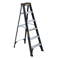 DeWALT by Louisville DXL3110 Series DXL3110-06 Step Ladder, 6 ft H, Type I Duty Rating, Fiberglass, 250 lb, 5-Step 