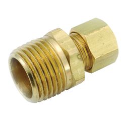 Anderson Metals 750068-0806 Pipe Connector, 1/2 x 3/8 in, Compression x Male, Brass, 200 psi Pressure, Pack of 5 