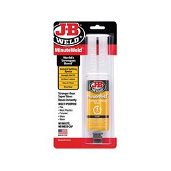J-B WELD 50101 Epoxy Adhesive, Liquid, Ammonia, Light Yellow, 25 mL Syringe 