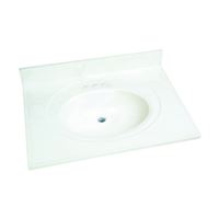 Foremost WS-2231 Vanity Top, 31 in OAL, 22 in OAW, Marble, Solid White, Oval Bowl, Countertop Edge 