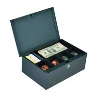 ProSource TS814-3L Cash Box, 11-1/2 L x 7-5/8 W x 4-3/8 H in Exterior, Keyed Lock, 6-Compartment 