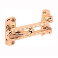 Defender Security U 9897 Swing Bar Lock, 3-7/8 in L, Metal, Brass 