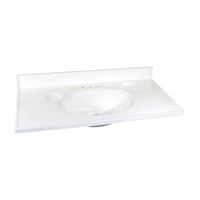 Foremost WS-1949 Vanity Top, 49 in OAL, 19 in OAW, Marble, Solid White 
