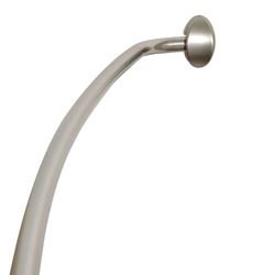 Zenna Home 35603BN06/35061BN Shower Rod, 60 to 72 in L Adjustable, 1 in Dia Rod, Aluminum, Brushed Nickel 