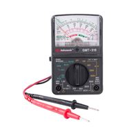 Gardner Bender GMT-318 Multimeter, Analog Display, Functions: AC Voltage, DC Current, DC Voltage, Resistance, Black 