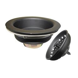 Keeney K5414-BLK Strainer Set, Stainless Steel, For: 3-1/2 in Dia Opening Sink 
