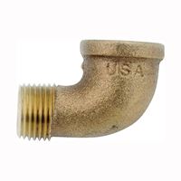 Anderson Metals 738116-04 Street Pipe Elbow, 1/4 in, FIP x MIP, 90 deg Angle, Brass, Rough, 200 psi Pressure 