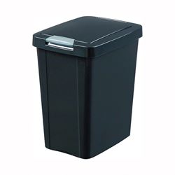 Sterilite TouchTop 10439004 Waste Basket, 7.5 gal Capacity, Black, 17-3/4 in H 4 Pack 