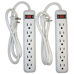 PowerZone OR7000X2 Power Outlet Strip, 6 -Socket, 15 A, 125 V 