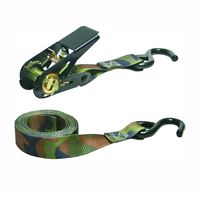 KEEPER 03508-V Tie-Down, 1 in W, 8 ft L, Camouflage, 400 lb, S-Hook End Fitting 