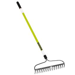 Structron S600 Safety Series 49754 Bow Rake with Retroreflective Tape, 3 in L Head, 16 in W Head, 16 -Tine 