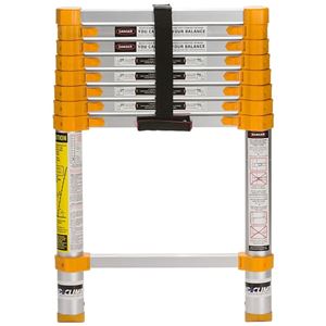 Xtend+Climb Home Series 750P Telescoping Ladder, 12-1/2 ft Max Reach H, 9-Step, 250 lb, 1-1/2 in D Step, Aluminum