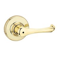 Kwikset 300DNL 3 CP RCL Privacy Lever, 3-3/4 in L Lever, Polished Brass 