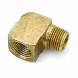 Anderson Metals 756116-04 Street Pipe Elbow, 1/4 in, FIP x MIP, 90 deg Angle, Brass, Rough, 1000 psi Pressure 
