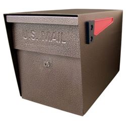 Mail Boss Packagemaster Series 7108 Mailbox, Steel, Bronze, 11-1/4 in W, 21 in D, 13-3/4 in H 