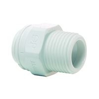 John Guest PP010823WP Pipe Connector, 1/4 x 3/8 in, FNPT, Polypropylene, 150 psi Pressure 