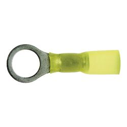 Calterm 65726 Ring Terminal, 12 to 10 AWG Wire, Copper Contact, Yellow 