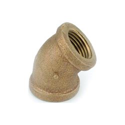 Anderson Metals 738107-06 Pipe Elbow, 3/8 in, FIP, 45 deg Angle, Brass, Rough, 200 psi Pressure 