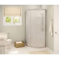 Maax Cyrene 300001-981-084 Shower Kit, 34 in L, 34 in W, 76 in H, Acrylic, Chrome, Glue Up Installation, Round 