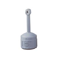 Justrite Smokers Cease Fire 26800 Cigarette Butt Receptacle, 4 gal, Polyethylene, Pewter Gray 