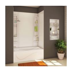 Maax Finesse Series 101345-000-001 Bathtub Wall Kit, 33-1/2 in L, 61 in W, 80 in H, Acrylic, Smooth Wall, White 