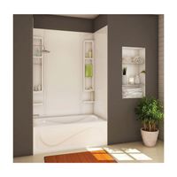 MAAX Finesse Series 101345-000-001 Bathtub Wall Kit, 33-1/2 in L, 61 in W, 80 in H, Acrylic, Glue Up Installation, White 