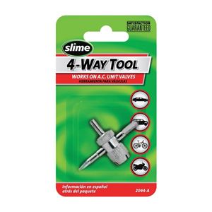 Slime 2044-A Tire Valve Tool, 4 -Port/Way, Steel, Pack of 6