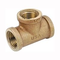 Anderson Metals 738101-16 Pipe Tee, 1 in, Brass, 200 psi Pressure 
