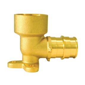 Apollo ExpansionPEX Series EPXDEE34 Drop Ear Pipe Elbow, 3/4 in, Barb x FNPT, 90 deg Angle, Brass, 200 psi Pressure