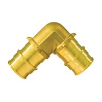Apollo ExpansionPEX Series EPXE1234 Reducing Pipe Elbow, 1/2 x 3/4 in, Barb, 90 deg Angle, Brass, 200 psi Pressure 