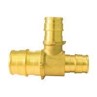 Apollo Expansion Series EPXT341212 Reducing Pipe Tee, 3/4 x 1/2 x 1/2 in, Barb, Brass, 200 psi Pressure 