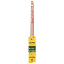 Purdy Nylox Dale 144080210 Angular Trim Brush, 1 in W, 1-15/16 in L Bristle, Nylon Bristle, Rat Tail Handle 