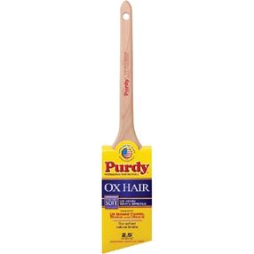 Purdy Ox-O-Angular 144296025 Angular Trim Brush, 2-1/2 in W, 2-3/8 in L Bristle, Ox Hair Bristle, Rat Tail Handle