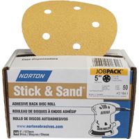 NORTON Stick & Sand 07660701651 Sanding Disc, 6 in Dia, Coated, 100 Grit, Medium, Aluminum Oxide Abrasive 