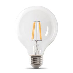 Feit Electric G2540/927CA/FIL/3 LED Bulb, Globe, G25 Lamp, 40 W Equivalent, E26 Lamp Base, Dimmable, Clear 