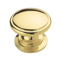 Amerock Allison Value Series BP530123 Cabinet Knob, 1-1/16 in Projection, Zinc, Polished Brass 