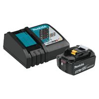 Makita BL1850BDC1 Battery and Charger Starter Pack, 18 V Output, 5 Ah, 45 min Charge, Battery Included: Yes 
