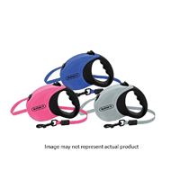 RuffinIt 98607 Retractable Leash, 10 ft L, Blue/Gray/Pink, S 