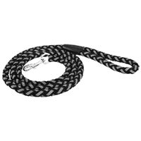 RuffinIt 80132-1 Reflective Safety Leash, 6 ft L, 5/8 in W, Nylon, Black, L 