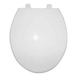 ProSource Q-328-WH Toilet Seat, Round, Polypropylene, White, Plastic Hinge