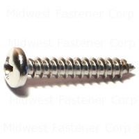 MIDWEST FASTENER 05110 Screw, #8-15 Thread, 1 in L, Coarse Thread, Pan Head, Phillips Drive, Stainless Steel 