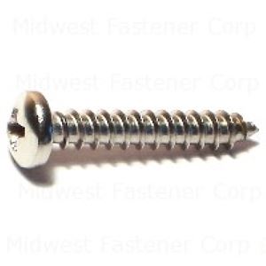 Midwest Fastener 05110 Screw, #8-15 Thread, 1 in L, Coarse Thread, Pan Head, Phillips Drive, Stainless Steel, 100 PK